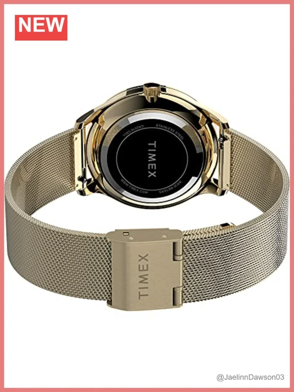 Gold Stainless Steel Mesh Watch Easy Reader White Dial